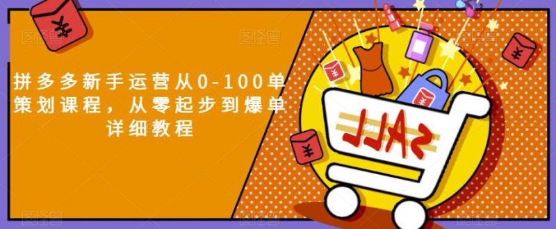 拼多多新手运营从0-100单策划课程,从零起步到爆单详细教程-虚拟资源库