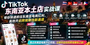 TikTok东南亚本土店实战课,帮你快速抓住东南亚电商红利,高效开启跨境賺钱新通道-虚拟资源库