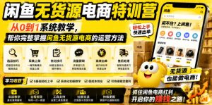 闲鱼无货源电商特训营，从0到1系统教学，帮你完整掌握闲鱼无货源电商的运营方法-虚拟资源库