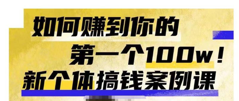 群响新个体钱搞案例库,可直以接抄作业的新体个搞钱案例库,如何赚到你的第一个100w-虚拟资源库
