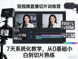 短视频直播切片训练营,7天系统化教学,从0基础小白到切片熟练-虚拟资源库