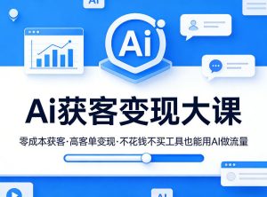 Ai获客变现大课,零成本获客,高客单变现,不花钱不买工具也能用AI做流量-虚拟资源库