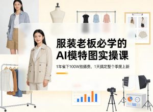 服装老板必学的AI模特图实操课,1年省下100W拍摄费,1天搞定整个季度上新-虚拟资源库