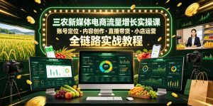 三农新媒体电商流量增长实操课,账号定位・内容创作・直播带货・小店运营,全链路实战教程-虚拟资源库