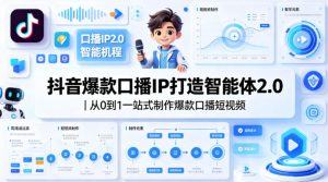 抖音爆款口播IP打造智能体2.0｜从0到1一站式制作爆款口播短视频-虚拟资源库