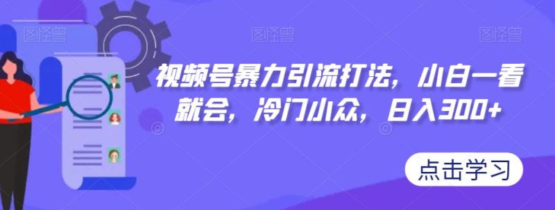 视频号暴力引流打法，小白一看就会，冷门小众，日入300+【揭秘】-虚拟资源库