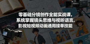 零基础分镜创作全能实战课,系统掌握镜头思维与视听语言,影视短视频动画通用接单技能-虚拟资源库