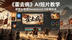 《霍去病》AI短片教学,即梦AI教程Seedance2.0实操玩法-虚拟资源库