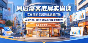 同城爆客底层实操课,实体商家专属同城流量打法,从零引爆门店客源实现持续盈利增收-虚拟资源库