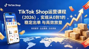 TikTok Shop运营课程(2026),实现从0到1的稳定出单与高效放量-虚拟资源库