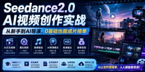 Seedance2.0 AI视频创作实战,从新手到AI导演,0基础也能成片接单变现-虚拟资源库