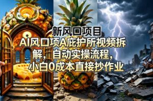 新风口项目AI庇护所视频拆解，自动实操流程，小白0成本直接抄作业-虚拟资源库