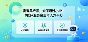 高客单产品,如何通过小IP+内容+服务变现年入六干W-虚拟资源库