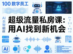 你的AI数字员工100个智能体，超级流量私房课，用AI找到新机会-虚拟资源库
