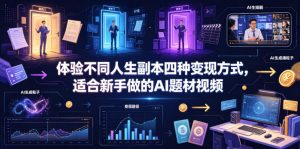 体验不同人生副本四种变现方式，适合新手做的AI题材视频-虚拟资源库