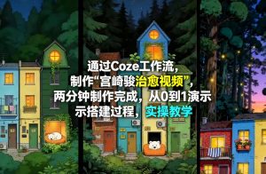通过Coze工作流制作《宫崎骏治愈视频》,两分钟制作完成,从0到1演示搭建过程,实操教学-虚拟资源库
