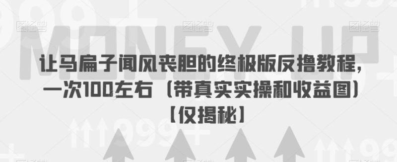 让马扁子闻风丧胆的终极版反撸教程,一次100左右(带真实实操和收益图)【仅揭秘】-虚拟资源库