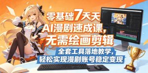 零基础7天AI漫剧速成课,无需绘画剪辑,全套工具落地教学,轻松实现漫剧账号稳定变现-虚拟资源库