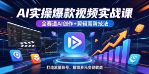 AI实操爆款视频实战课,全赛道AI创作+剪辑高阶技法,打造流量账号,解锁多元变现收益-虚拟资源库
