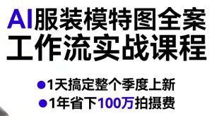 AI服装模特图全案工作流实战课程,1天搞定整个季度上新,1年省下100W拍摄费-虚拟资源库