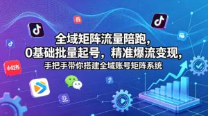 全域矩阵流量陪跑，0基础批量起号，精准爆流变现，手把手带你搭建全域账号矩阵系统-虚拟资源库