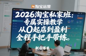 2026淘宝私家班:专属实操教学,从0起店到盈利,全程手把手带练(更新)-虚拟资源库