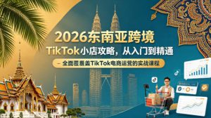 2026东南亚跨境TikTok小店攻略，从入门到精通、全面覆盖TikTok电商运营的实战课程（更新4月）-虚拟资源库