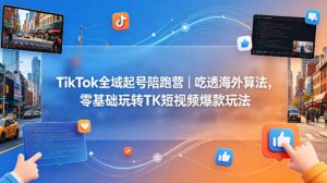 TikTok全域起号陪跑营|吃透海外算法,零基础玩转TK短视频爆款玩法-虚拟资源库