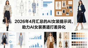 2026年4月汇总的AI女装提示词,助力AI女装赛道打差异化-虚拟资源库
