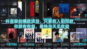 抖音跟拍爆款项目,只要别人拍同款,你就有收益,最快当天见收益-虚拟资源库