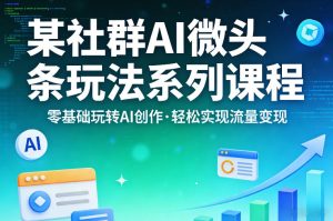 某社群的AI微头条玩法系列课程,零基础玩转AI创作,轻松实现流量变现-虚拟资源库