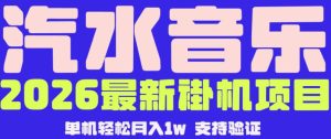 【汽水音乐挂G】26年最新玩法,全自动运行,可矩阵放大,月收5000-1W,独家技术【揭秘】-虚拟资源库