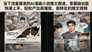 当下流量暴涨的AI漫画小说推文赛道，零基础也能快速上手，轻松产出高播放、高转化的推文视频-虚拟资源库