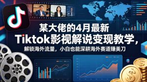 某大佬的4月最新Tiktok影视解说变现教学，解锁海外流量，小白也能深耕海外赛道賺美刀（更新）-虚拟资源库