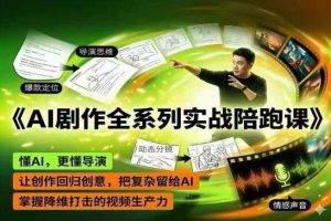 AI剧作全系列实战陪跑课，懂AI，更懂导演，让创作回归创意，把复杂留给AI，掌握降维打击的视频生产力-虚拟资源库