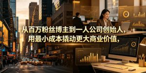 从百万粉丝博主到一人公司创始人，用最小成本撬动更大商业价值-虚拟资源库