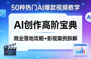 50种热门AI爆款视频教学，AI创作高阶宝典，商业落地攻略+影视案例拆解-虚拟资源库