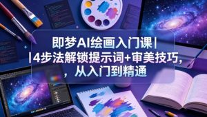 即梦AI绘画入门课｜4步法解锁提示词+审美技巧，从入门到精通-虚拟资源库