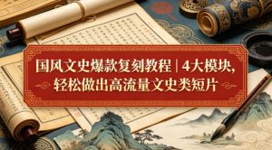 国风文史爆款复刻教程|4大模块,轻松做出高流量文史类短片-虚拟资源库