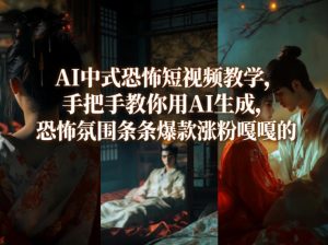 AI中式恐怖短视频教学，手把手教你用AI生成，恐怖氛围条条爆款涨粉嘎嘎的-虚拟资源库