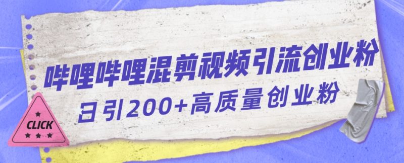 哔哩哔哩B站混剪视频引流创业粉日引300+-虚拟资源库