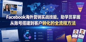 Facebook海外营销实战技能，助学员掌握从账号搭建到客户转化的全流程方法-虚拟资源库
