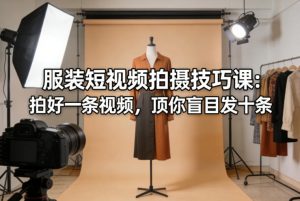 服装短视频拍摄技巧课：拍好一条视频，顶你盲目发十条-虚拟资源库