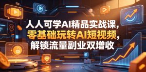 人人可学AI精品实战课,零基础玩转AI短视频,解锁流量副业双增收-虚拟资源库