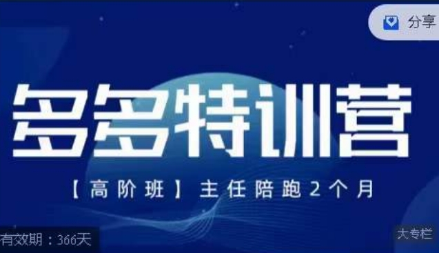 纪主任·多多特训营高阶班【9月13日更新】，拼多多最新玩法技巧落地实操-虚拟资源库