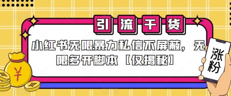 小红书无限暴力私信不屏蔽,无限多开脚本【仅揭秘】-虚拟资源库