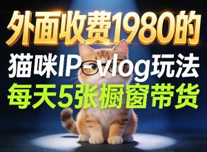宠物赛道猫咪IP-vlog玩法,26条视频涨粉29W,每天5张橱窗带货拆解-虚拟资源库