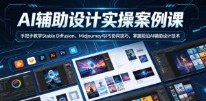 AI辅助设计实操案例课,手把手教学Stable Diffusion、Midjourney与PS协同技巧,掌握前沿AI辅助设计技术-虚拟资源库
