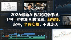 2026最新AI视频实操课程，手把手带你用AI做漫剧、剪视频、起号，全程实操、不讲废话-虚拟资源库