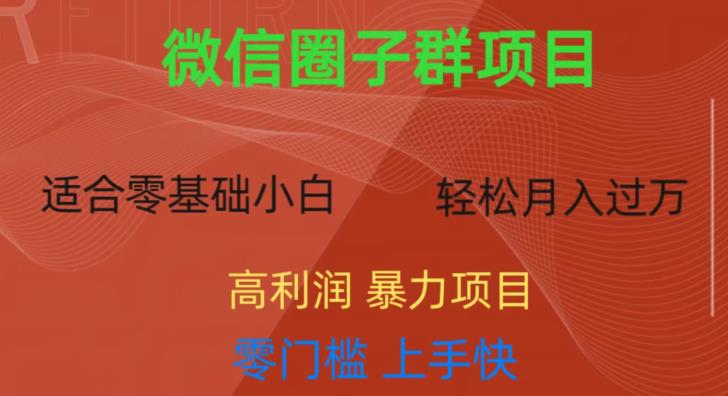 微信资源圈子群项目,零门槛,易上手,一个群1元,一天轻轻松松300+【揭秘】-虚拟资源库